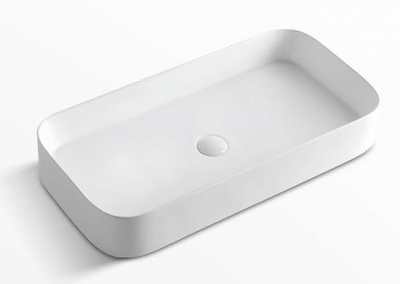 Rectangular Above Counter Wash Basin - White
