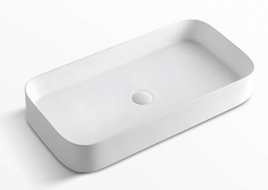 Rectangular Above Counter Wash Basin - White