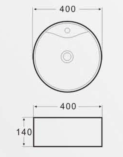 Round Above Counter Wash Basin - White