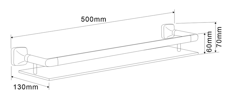 SUS304 Glass Shelf - Grey