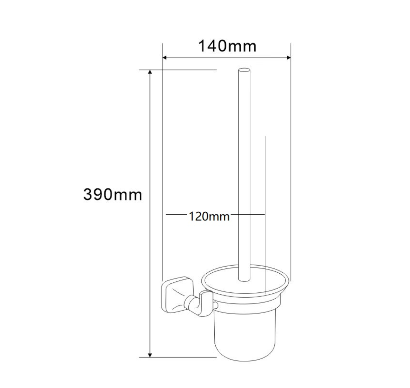 SUS304 Toilet Brush Holder - Matt Black