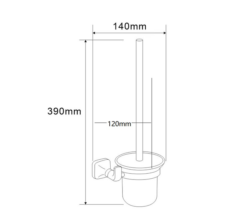 SUS304 Toilet Brush Holder - Matt Black