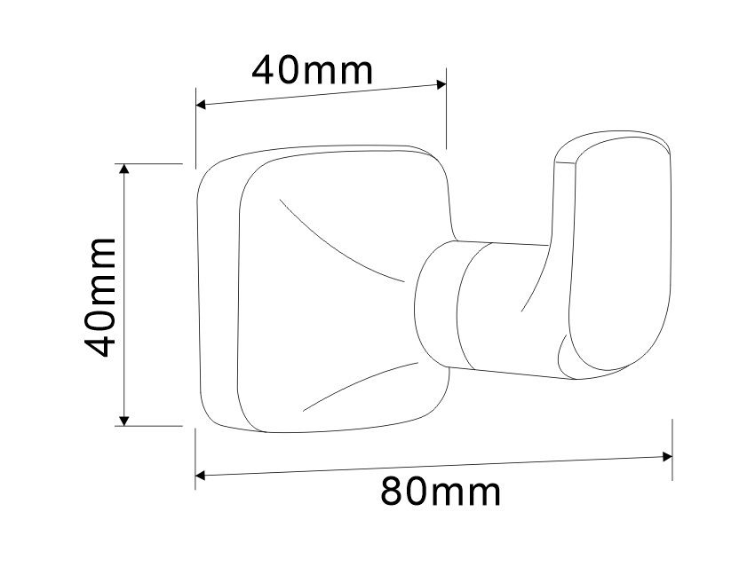SUS304 Single Robe Hook - Chrome