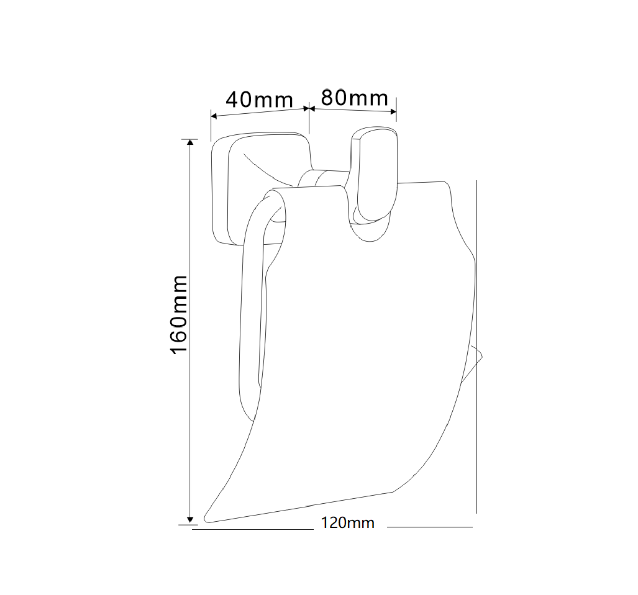 SUS304 Paper Holder with Cover - Matt Black