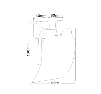 SUS304 Paper Holder with Cover - Matt Black