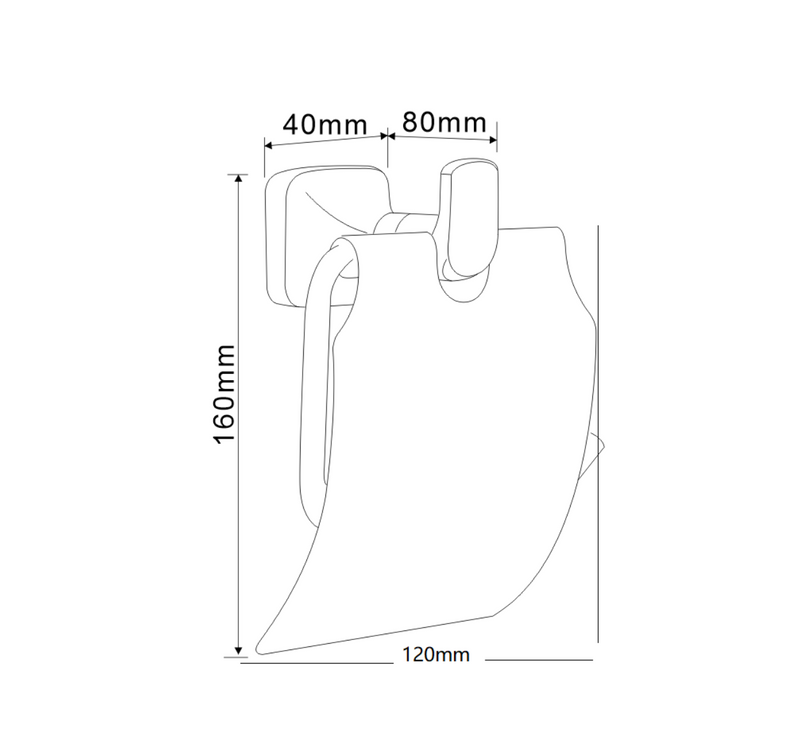 SUS304 Paper Holder with Cover - Matt Black