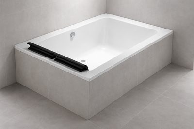 Build In Bathtub c/w Waste and 2 Pillows - White