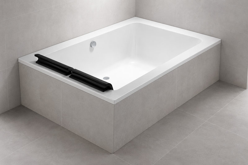 Build In Bathtub c/w Waste and 2 Pillows - White