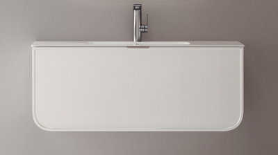 Plywood Cabinet with Artificial Stone Basin - Matt White