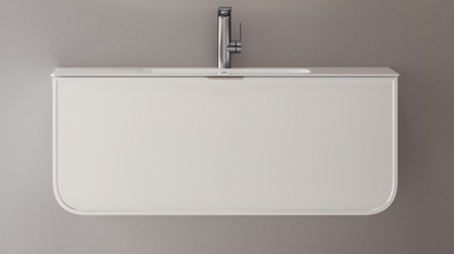 Plywood Cabinet with Artificial Stone Basin - Matt White