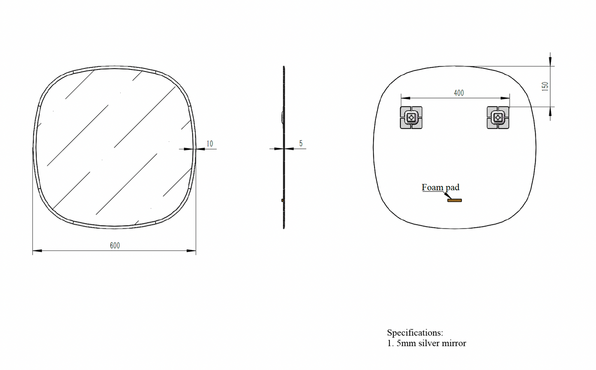 5mm Bevel Silver Mirror