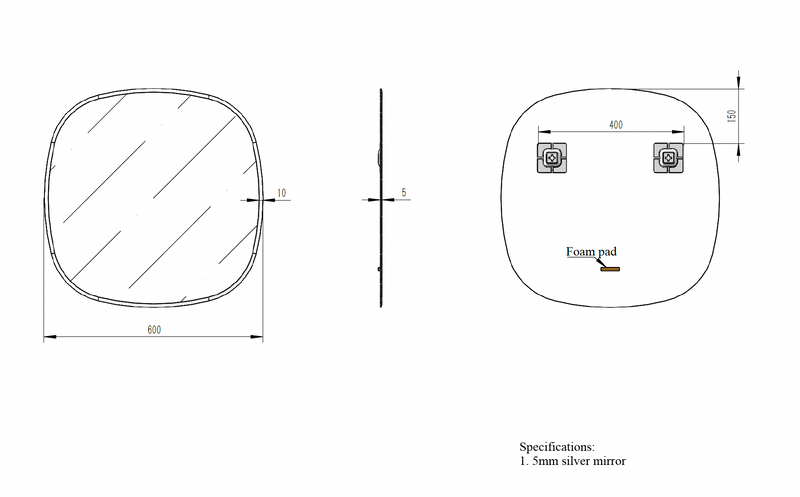 5mm Bevel Silver Mirror