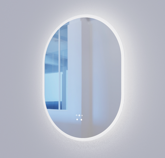 Oval LED Mirror c/w 3 Color+Dimmer+Defogging & Wave-On Off Button