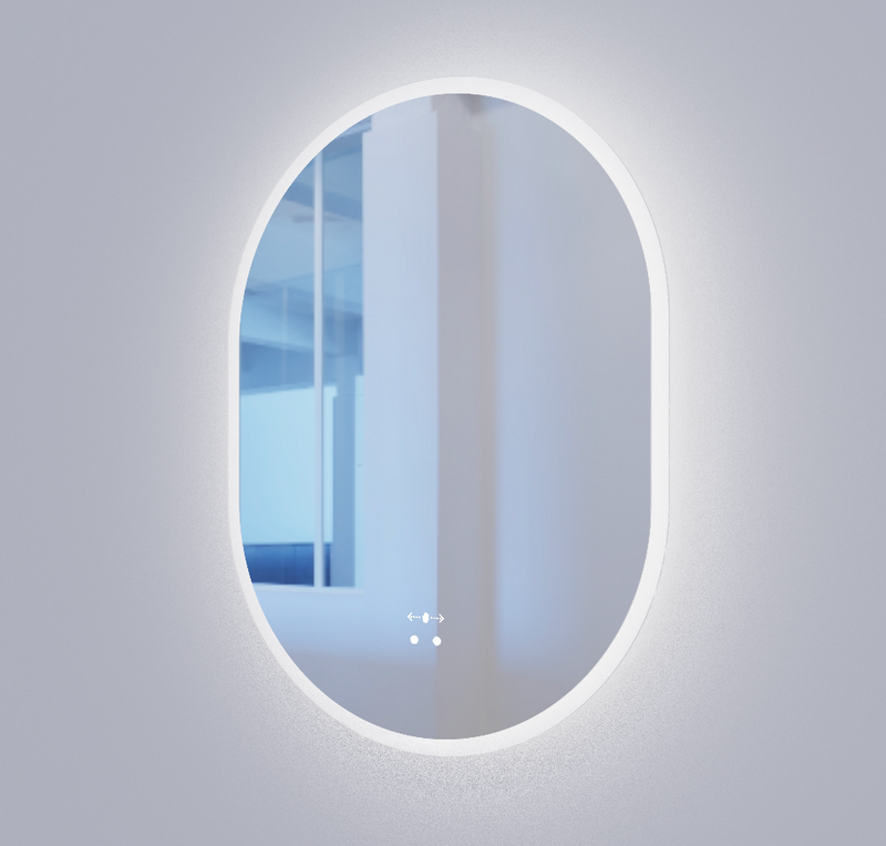 Oval LED Mirror c/w 3 Color+Dimmer+Defogging & Wave-On Off Button