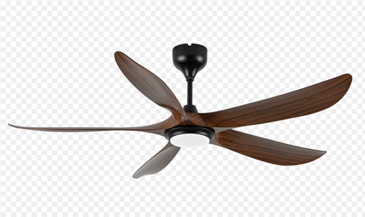 Rezo DC Motor LED Ceiling Fan- (58") 5 ABS Blade 18 Speed (F9+R9) with Remote control - Dark Wood