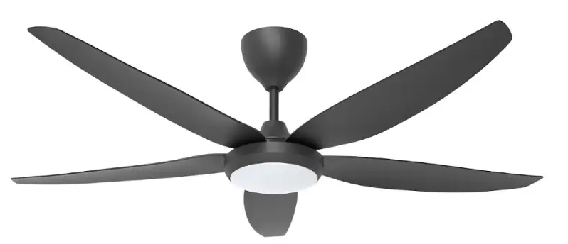 Rezo DC Motor LED Ceiling Fan- (56") 5 ABS Blade 18 Speed (F9+R9)  with Remote control - Matt Black