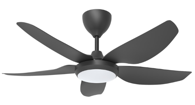 Rezo DC Motor LED Ceiling Fan- (42") 5 ABS Blade 18 Speed (F9+R9)  with Remote control - Matt Black