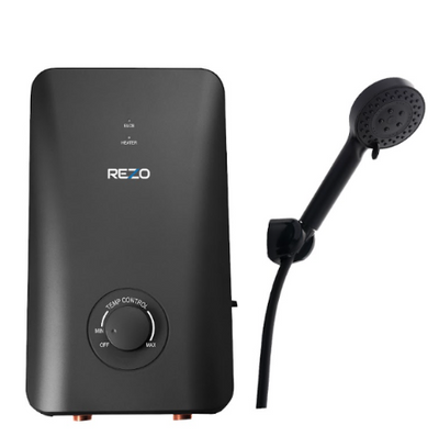 Rezo Instant Water Heater (Non Pump)  c/w Hand Shower Set - Matt Black