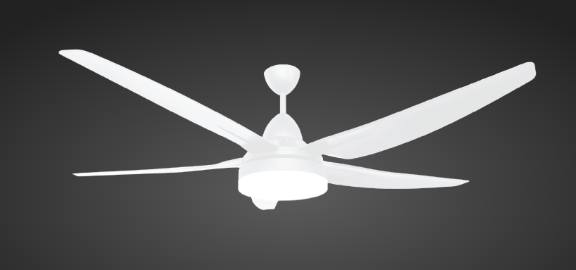 Rezo 56" 9 Speed Turbo DC Ceiling Fan With 3 Colour LED Light - Matt White