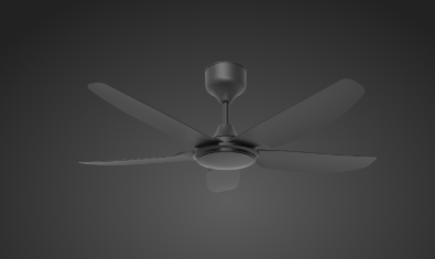 Rezo DC Motor Ceiling Fan - (46") 5 ABS Blade with 9+9 Speed Remote control - Matte Black