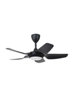 ALPHA Vannus - IRIZ 5B 40 Inch DC Motor Ceiling Fan with 5 Blades (8 Speed Remote)-Matt Black
