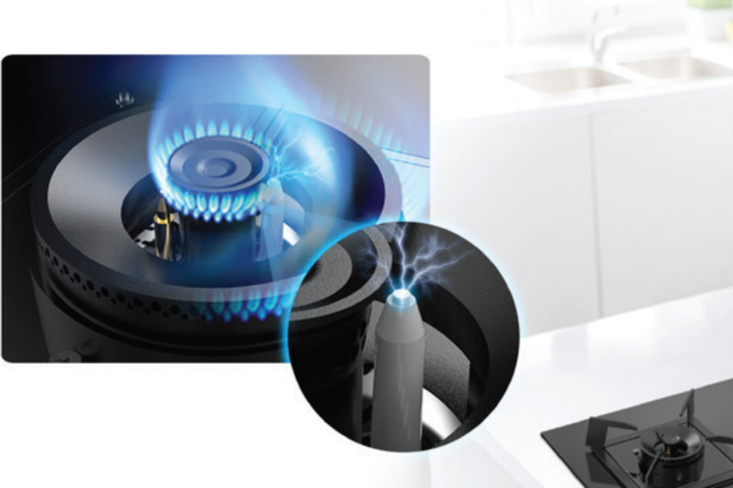 INSTANTLY IGNITE THE HOB VIA KNOB, AS WELL AS YOUR COOKING INSPIRATION