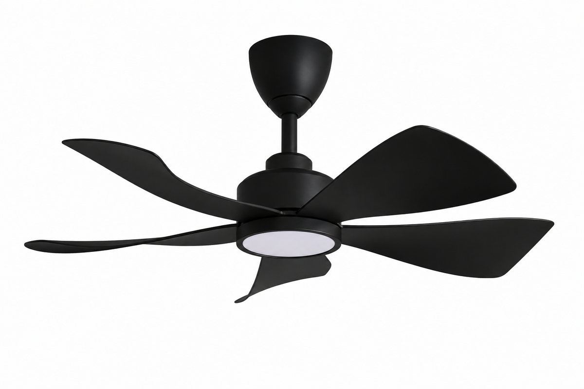 Alpha DC Motor LED Ceiling Fan- (36") 5 ABS Blade 8+8 Speed  with Remote control - Matt Black
