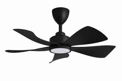 Alpha DC Motor LED Ceiling Fan- (36") 5 ABS Blade 8+8 Speed  with Remote control - Matt Black