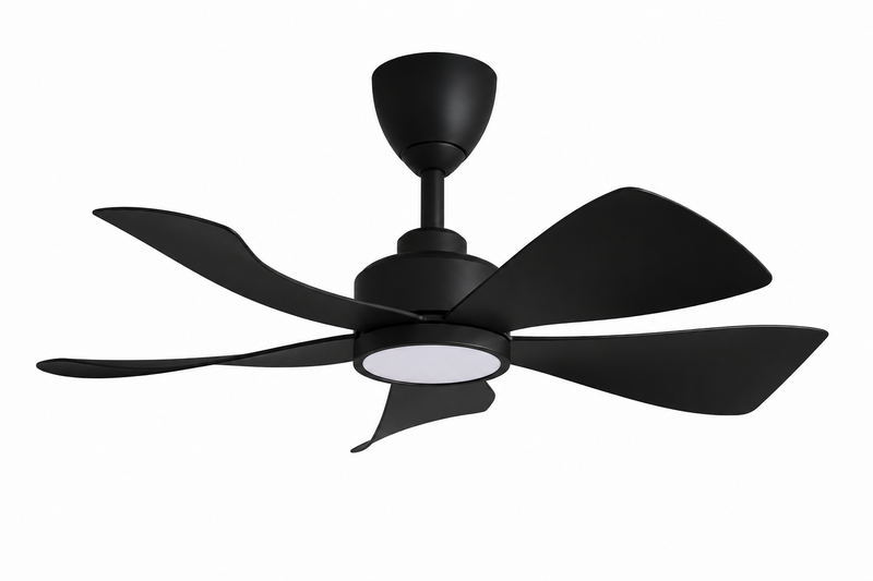 Alpha DC Motor LED Ceiling Fan- (36") 5 ABS Blade 8+8 Speed  with Remote control - Matt Black