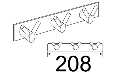SUS304 3pcs Robe Hook - Satin