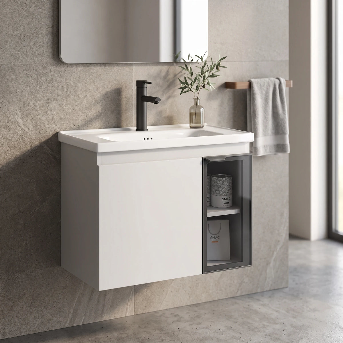 Aluminium Basin Cabinet Set in a room setting