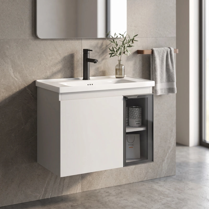 Aluminium Basin Cabinet Set in a room setting
