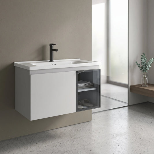Aluminium Basin Cabinet Set in a room setting