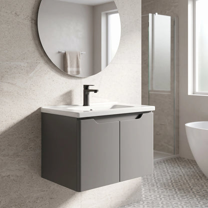 Carbon Steel Basin Cabinet Set in a room setting