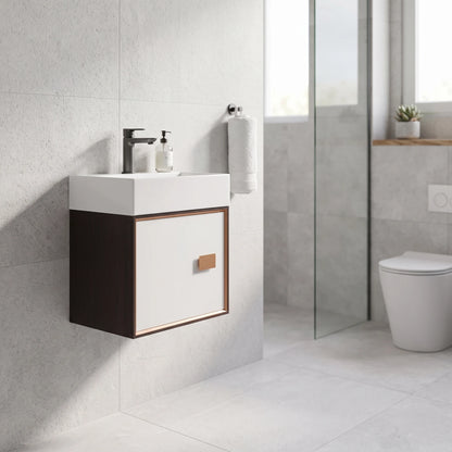 SUS304 Main Basin Cabinet - White in a room setting