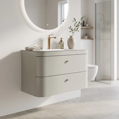 Plywood Cabinet with Artificial Stone Basin in a room setting