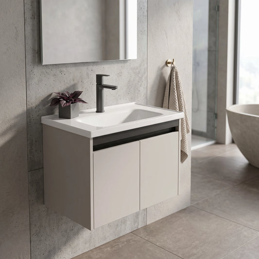 Aluminium Main Basin Cabinet Set in a room setting