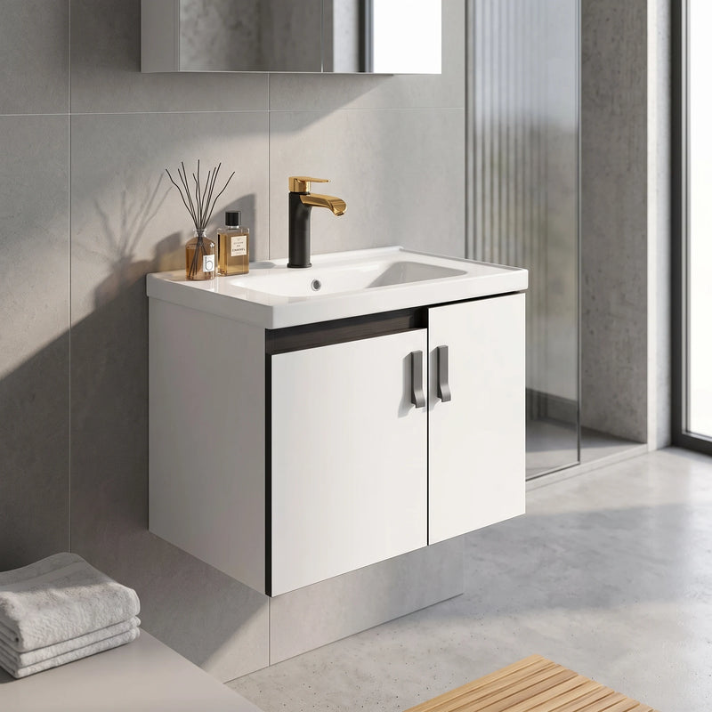 Aluminium Main Basin Cabinet Set in a room setting