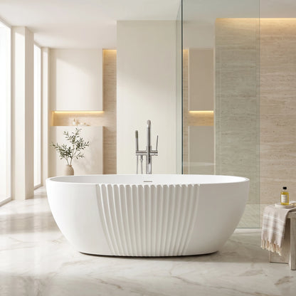 Free Standing Bathtub - White in a room setting