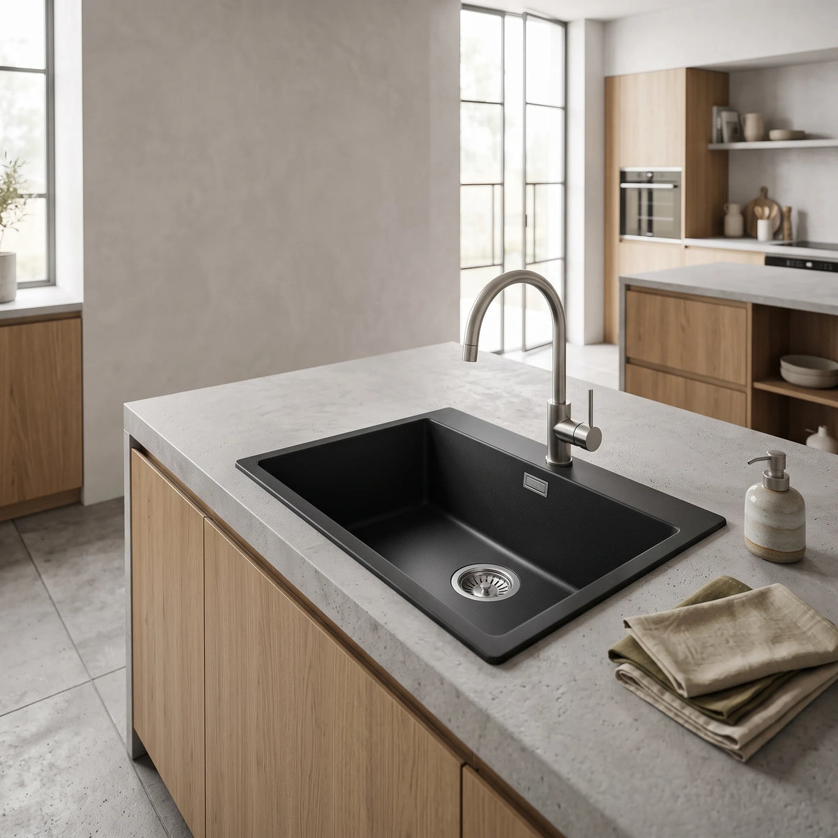 Granitetech kitchen sink in a room setting