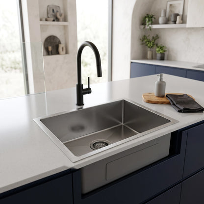 SUS304 Single Bowl Sink - Satin in a room setting