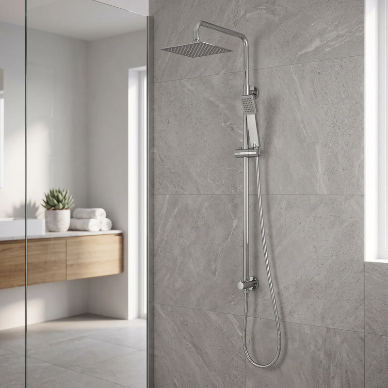 Exposed Shower Bar Set (for Instant Water Heater used) - Chrome in a room setting