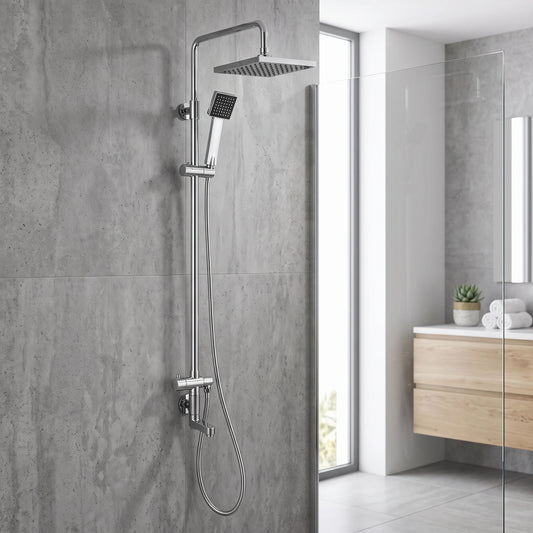 Exposed Shower Bar Set (for Instant Water Heater used) - Chrome in a room setting