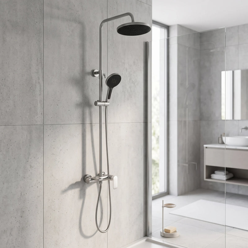 Exposed Shower Set - Chrome in a room setting