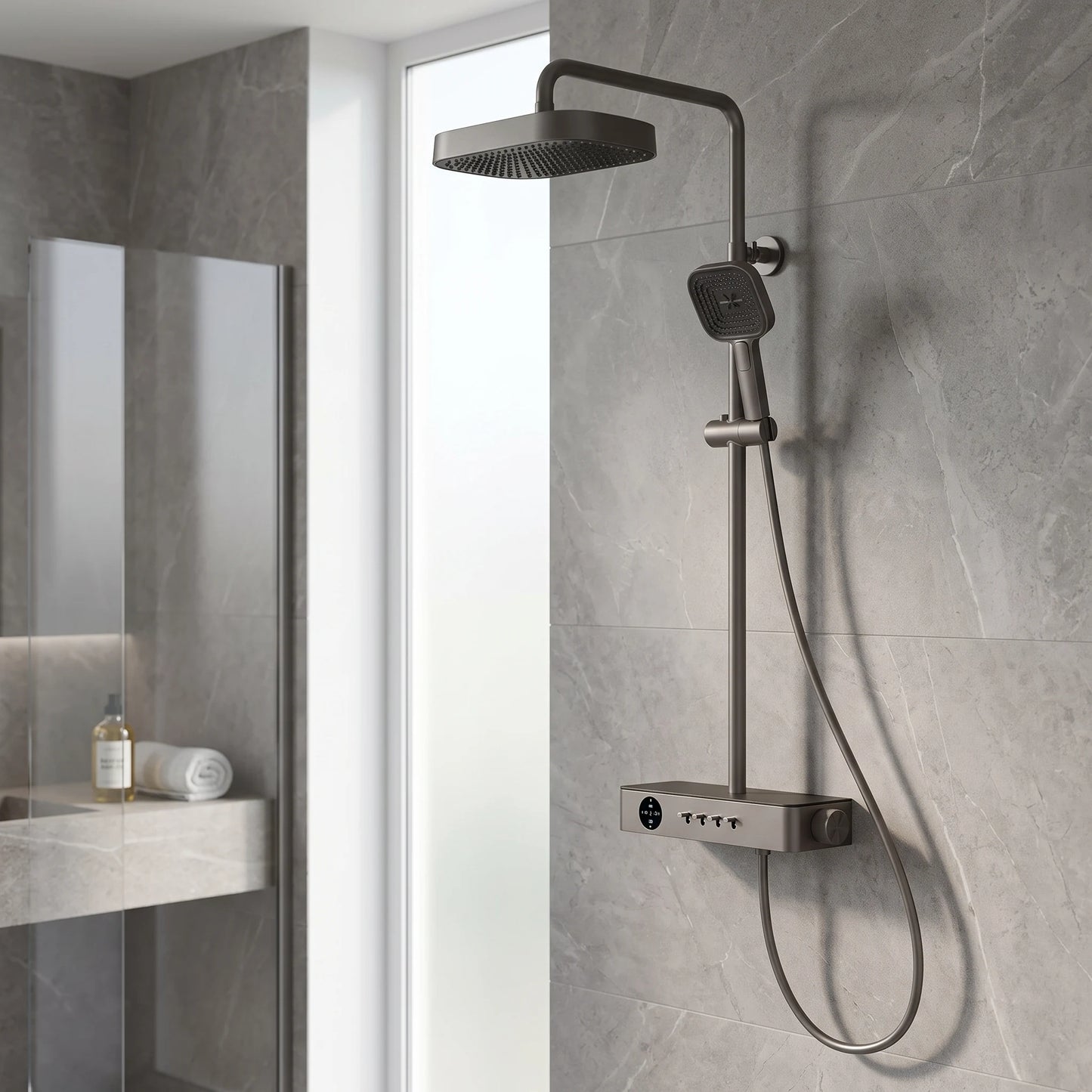 Exposed Shower Bar Set in a room setting