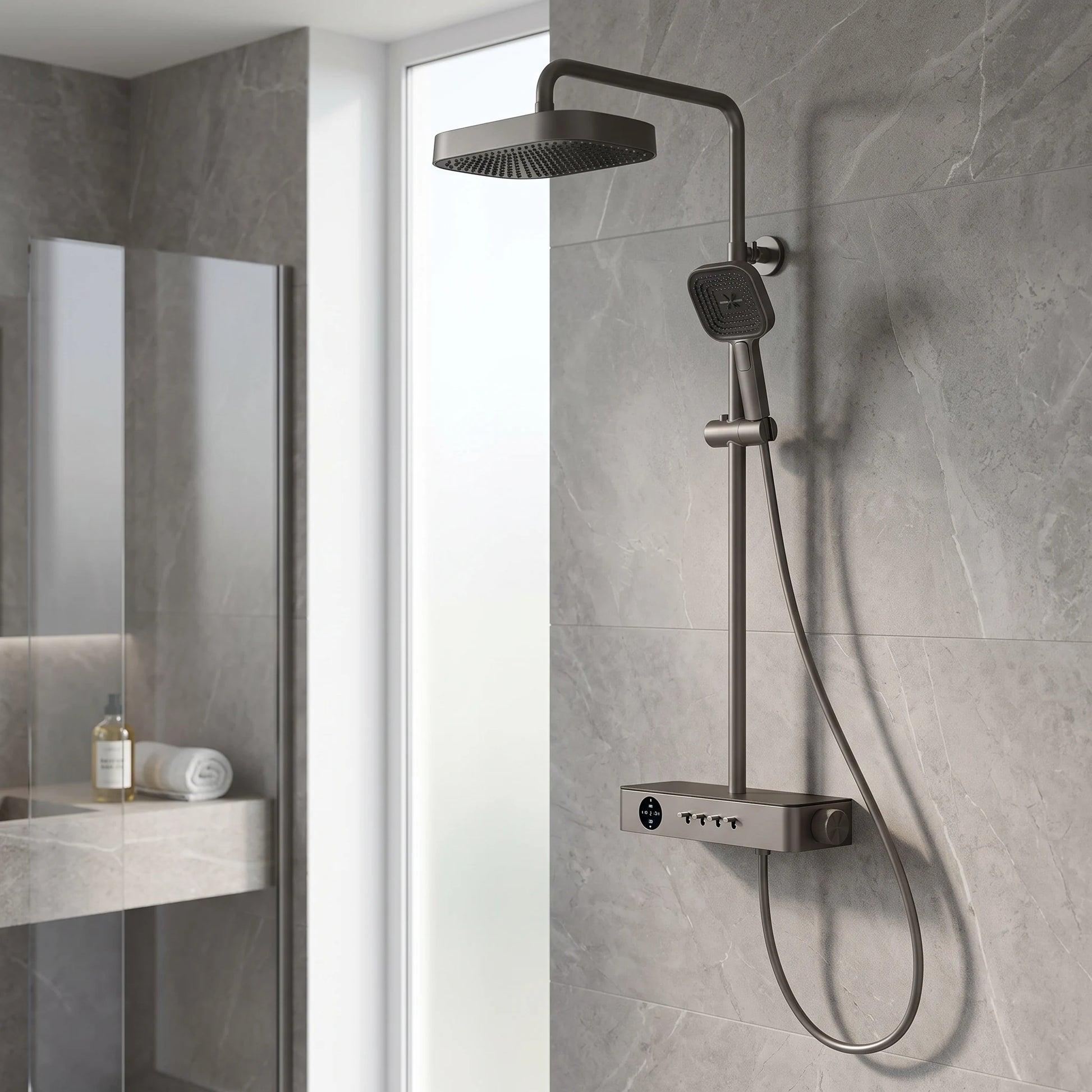 Exposed Shower Bar Set in a room setting