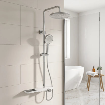 Exposed Shower Bar Set - Chrome in a room setting