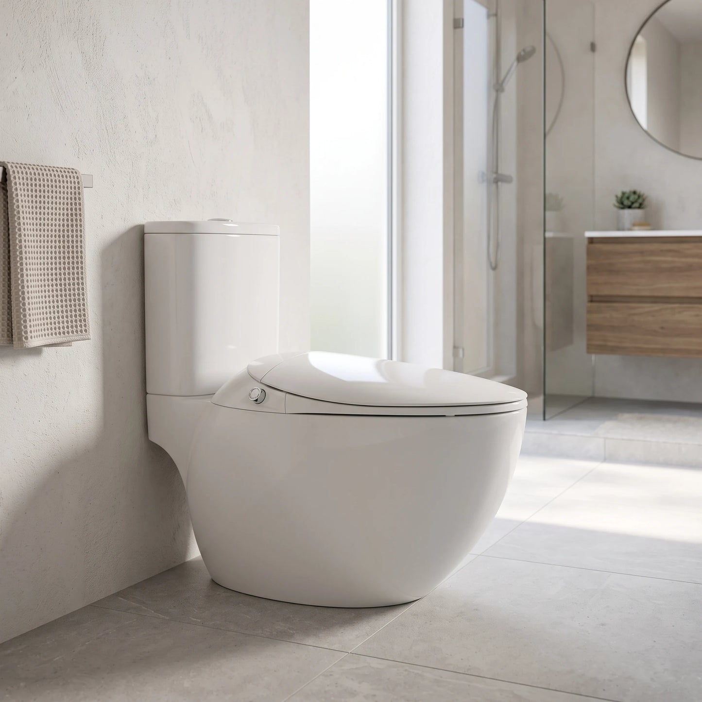 Smart Toilet Complete Set (S-300mm) c/w Tank (High Version) - White in a room setting