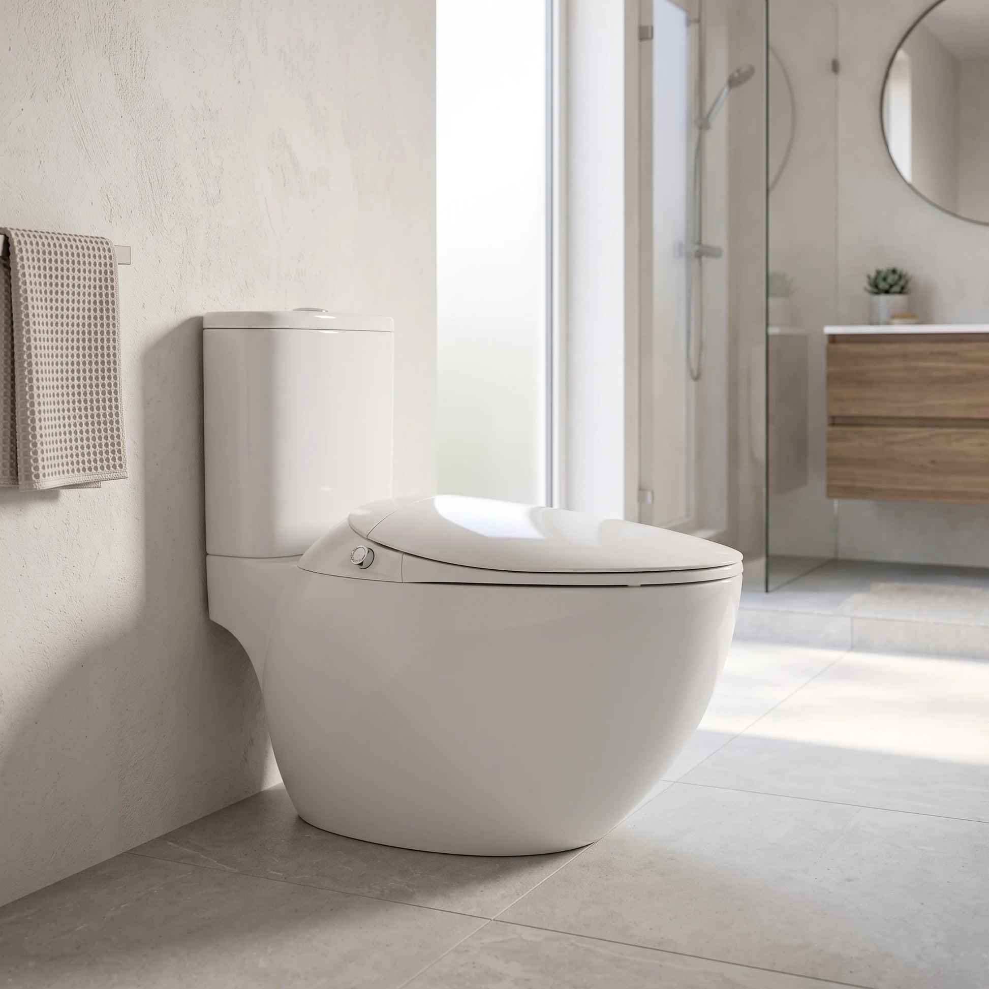 Smart Toilet Complete Set (S-300mm) c/w Tank (High Version) - White in a room setting