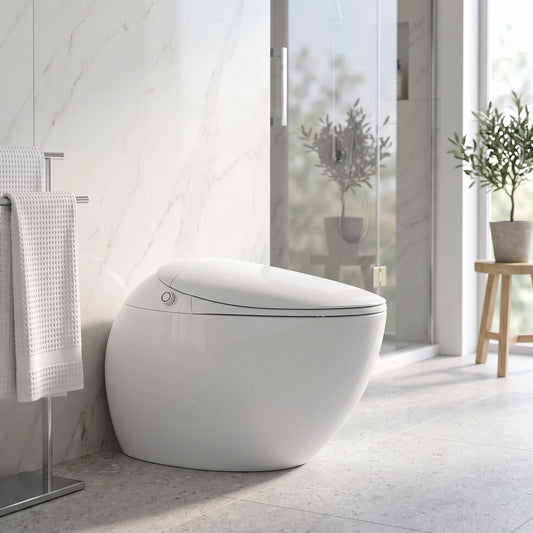 Smart Toilet Complete Set (S-250mm) c/w Tank (High Version) - White in a room setting